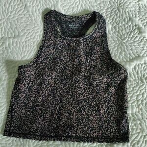 Athleta Shanti Jacquard Briwn Crop Tank Top Small